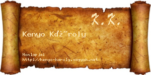 Kenyo Károly névjegykártya